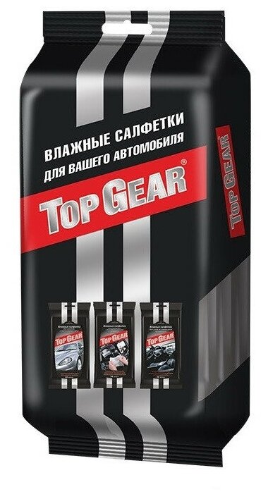 Салфетки влажные "Top Gear" набор для автомобиля №30*3