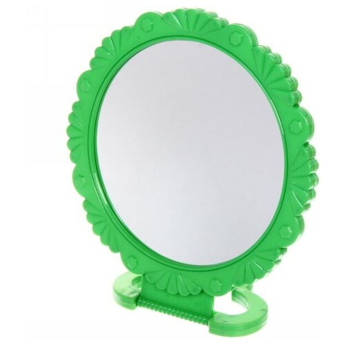 Зеркало настольное в пластиковой оправе Ажурный кант, круг, цвет микс, d-17см (Стикер на минивложение 15шт)