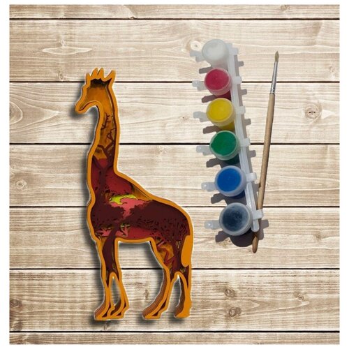 Купить Многослойная раскраска Жираф - серия Африка-2, EcoLife, серый