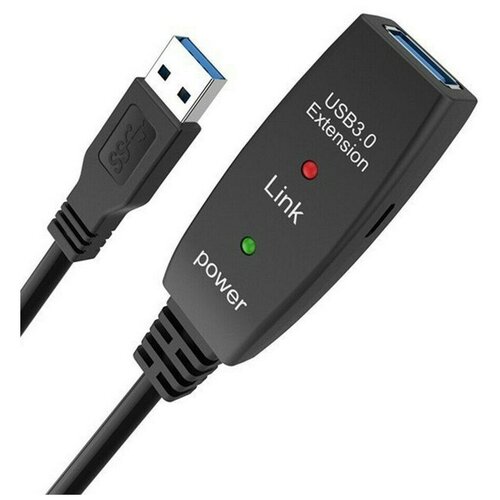 Кабель удлинительный USB A (M) - USB A (F), 5м, AOpen (ACU827A-5M) кабель удлинительный aopen usb 2 0 a m a f 25м aopen acu823 25m