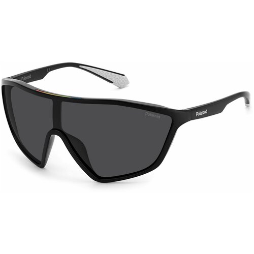 фото Солнцезащитные очки polaroid, монолинза, спортивные, с защитой от уф, поляризационные, черный