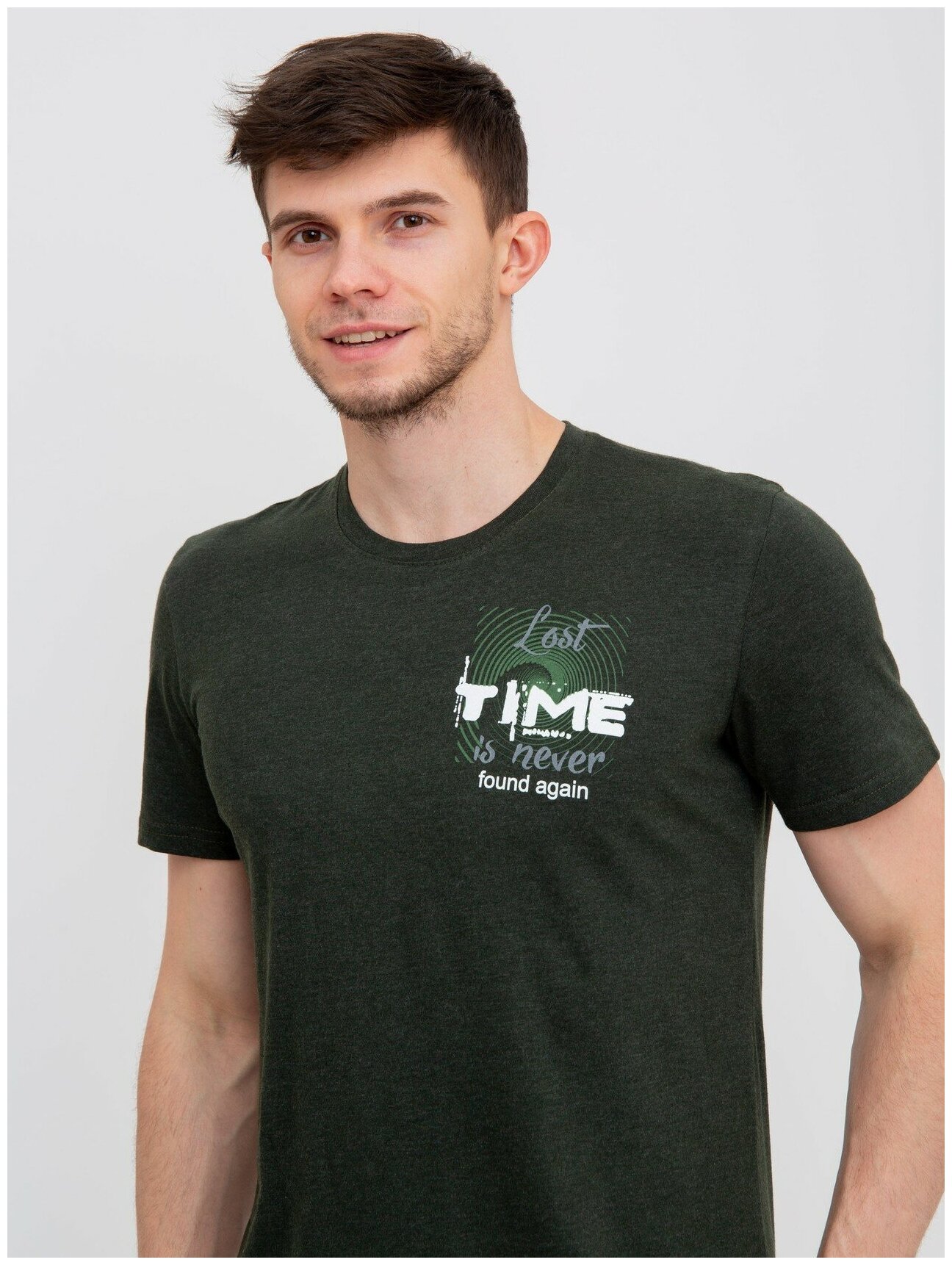 Костюм мужской футболка + бриджи Modellini зеленый, размер 60 - фотография № 4