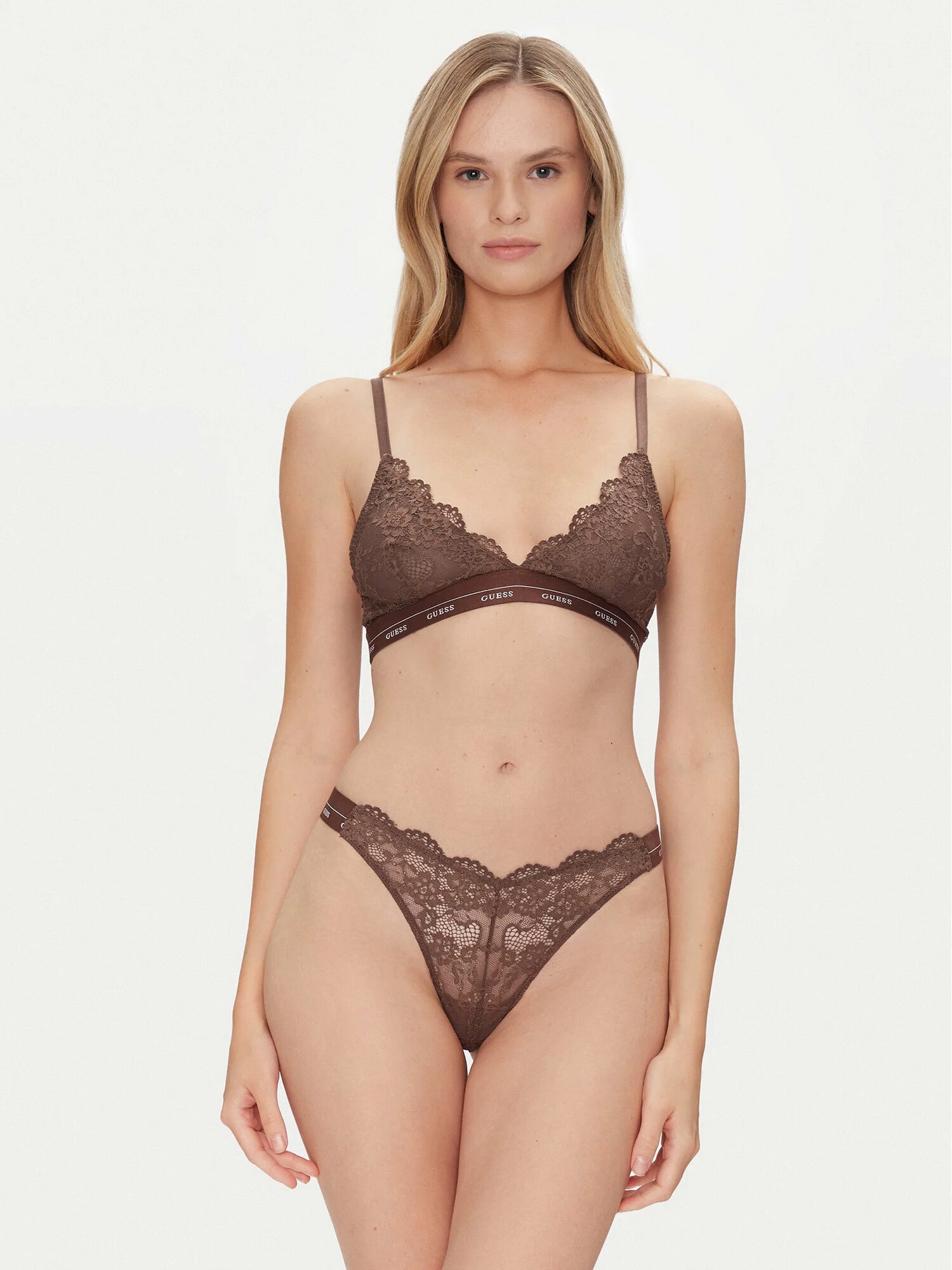 Бюстгальтер GUESS JANE TRIANGLE, , размер S, коричневый — фото 1