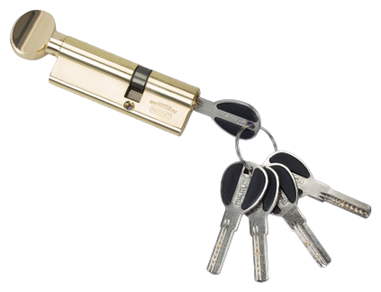 Цилиндровый механизм (личинка для замка)с перфорированными ключами. ключ-вертушка. CW50/40 (90mm) PB (Полированная латунь) MSM