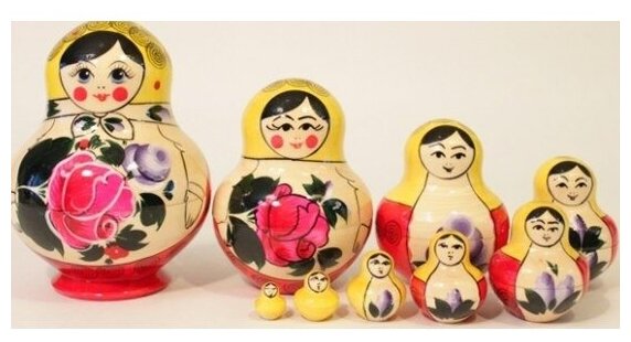 Матрешка "Фонарик" 10 кукольная Хохлома LHM10120 — фото 1