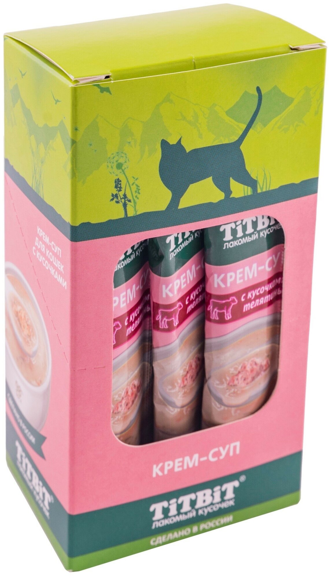 Лакомство для кошек TiTBiT Крем-суп с кусочками телятины, 10г х 16 шт. - фотография № 7