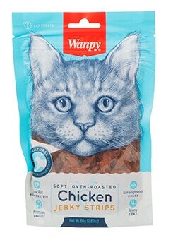 Wanpy Cat Лакомство для кошек «мягкая вяленая соломка» из курицы 80 г - фотография № 1