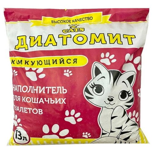 Наполнитель для кошачьего туалета комкующийся 13л Диатомит CATS