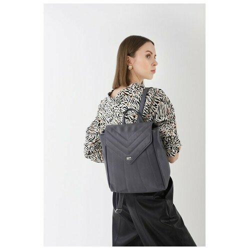 фото Рюкзак на молнии, цвет серый textura