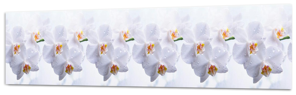 Кухонный фартук с 3D покрытием "Голубая орхидея" 3000*600*1,5 мм, АБС пластик, термоперевод с жиростойким глянцевым покрытием