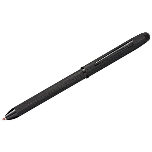 Многофункциональная ручка Cross Tech3+ Brushed Black PVD со стилусом 8мм, латунь, черное PVD напыление, гравировка, детали дизайна-полированное покрытие черного цвета AT0090-19