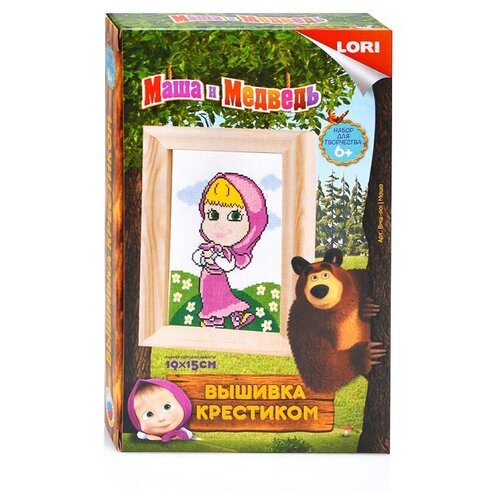 Вышивка крестиком мулине Маша и медведь 