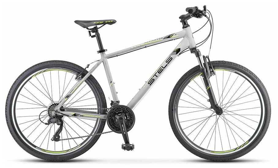 Велосипед горный с колесами 26" Stels Navigator 590 V K010 серо-салатовый алюминиевая рама 20"