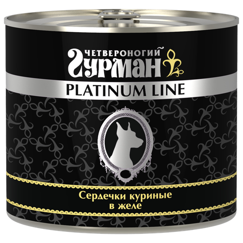 Четвероногий Гурман 05186 Platinum кон.д/собак Сердечки куриные 525г