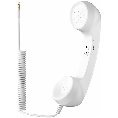Ретро трубка телефонная для смартфона гарнитура с микрофоном GSMIN Retro (Белый)