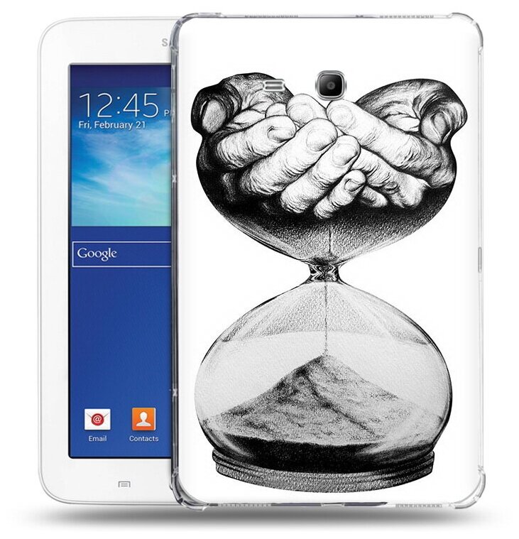 Чехол задняя-панель-накладка-бампер MyPads часы жизни черно белый для Samsung Galaxy Tab 3 Lite 7.0 SM-T110/T111 противоударный