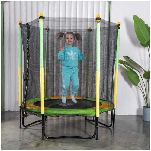 Каркасный батут DFC Jump Kids 55 (пружины из стали) 83х50х20 см , зеленый каркасный батут dfc jump kids 55 пружины амортизирующий трос 50х74х24 см красный синий