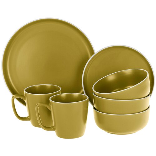 Сервиз столовый оливковый 16 предметов 4 персоны керамика MEIBO