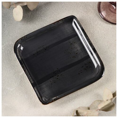 Блюдо квадратное Balance, 14,5×14,5 см, цвет чёрный