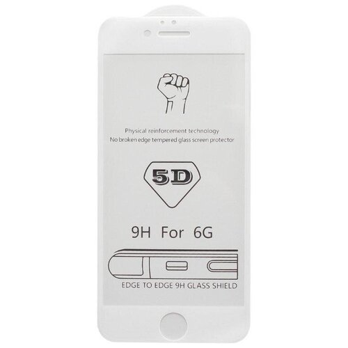 Защитное стекло iPhone 6 5D 0.3 mm без упаковки белое