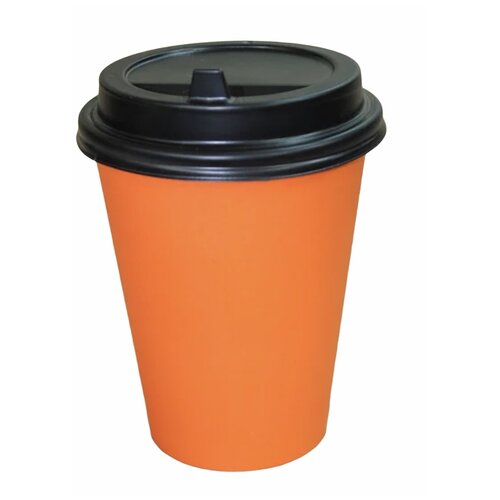 Стакан бумажный, Оранжевый, 350 мл, 50 шт