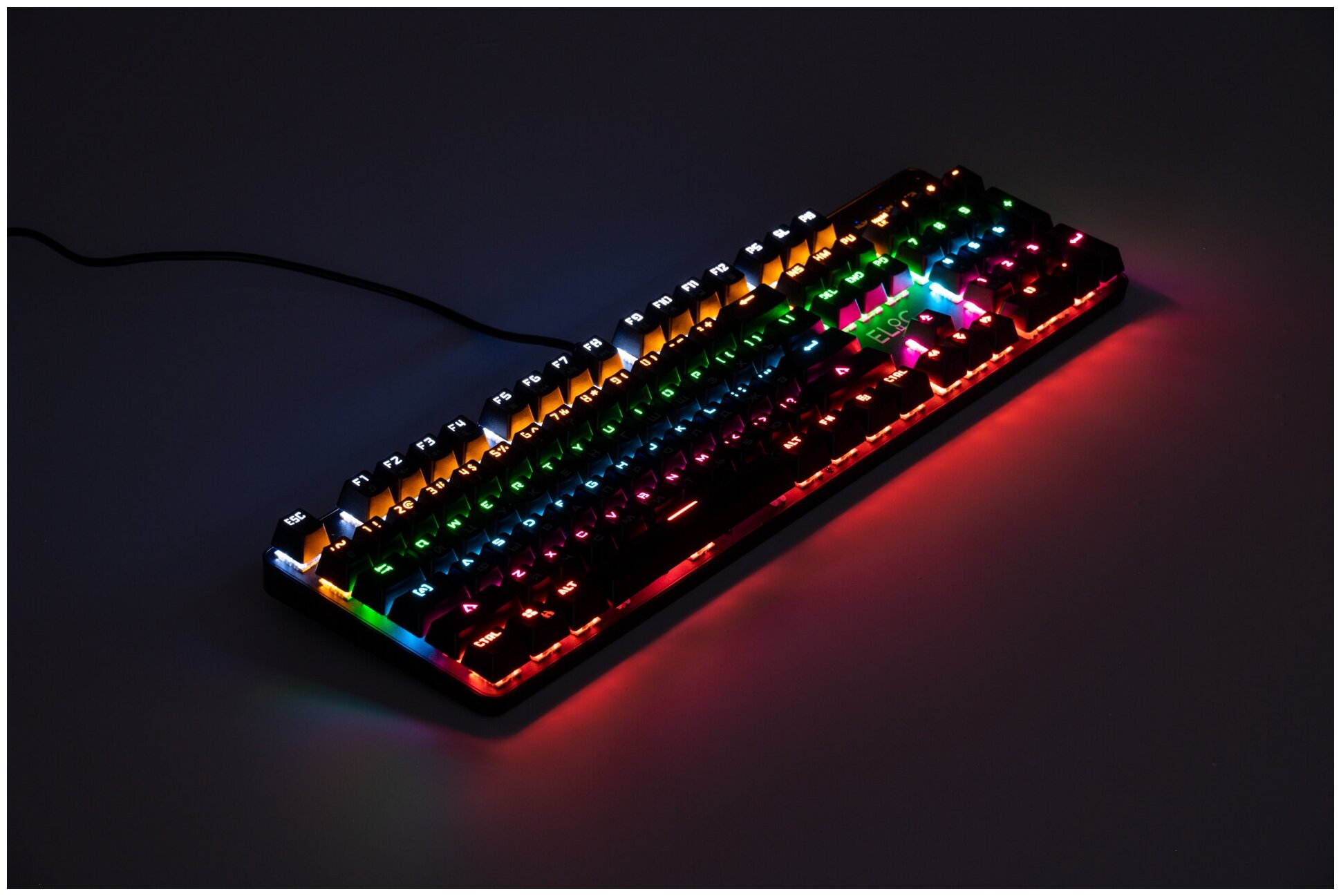 Клавиатура механическая ELfoC MG-104-901 с подсв и пылевлагозащитой Outemu Blue экв переклGateronCherry MX Blue 60г 22мм 4мм кабель 16м