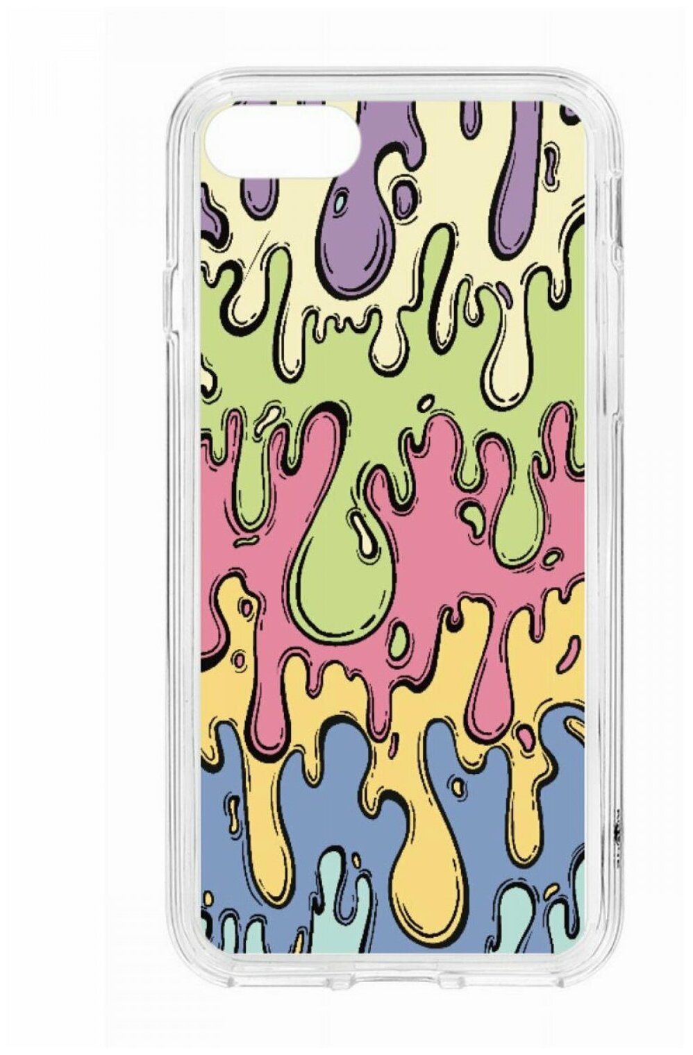 Чехол для iPhone 7/8/SE 2020 Kruche Print MagSafe Абстракция Капли,прозрачная накладка с защитой камеры,с рисунком,противоударный силиконовый бампер