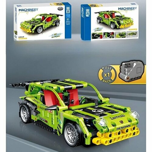 QL1241 Конструктор Technic Green Gallop, спортивная машина Техник 489 деталей с инерционным механизмом