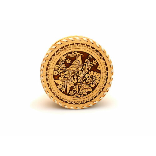 Шкатулка из бересты маленькая Жар-птица D13 H6 880₽