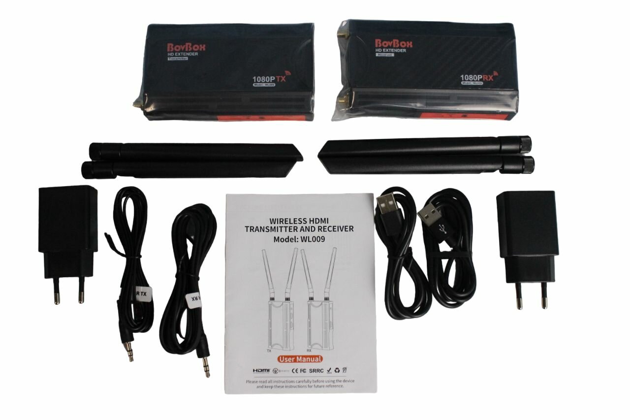 Беспроводной HDMI приемник и передатчик BovBox 5,8 ГГц 200 м