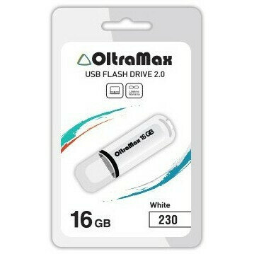 USB Flash накопитель OltraMax 16Gb OltraMax 230 White (OM-16GB-230-White)