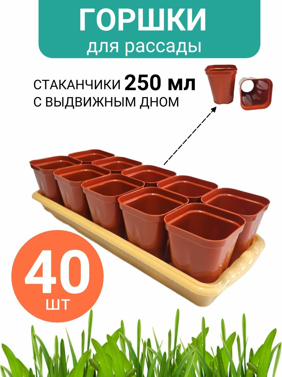 Горшки для рассады и растений с поддоном