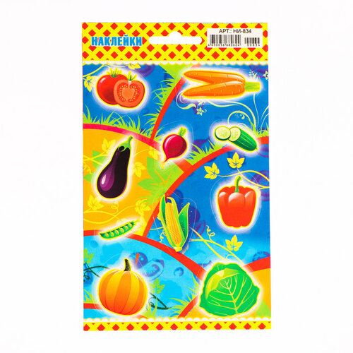 Наклейки Овощи глиттер 16 х 95 см 20 шт 566₽
