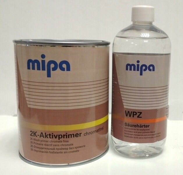 Грунт кислотный Mipa 2К HS WP Aktivprimer 1л + WPZ Saureharter Отвердитель кислотный для реактивного грунта 05л