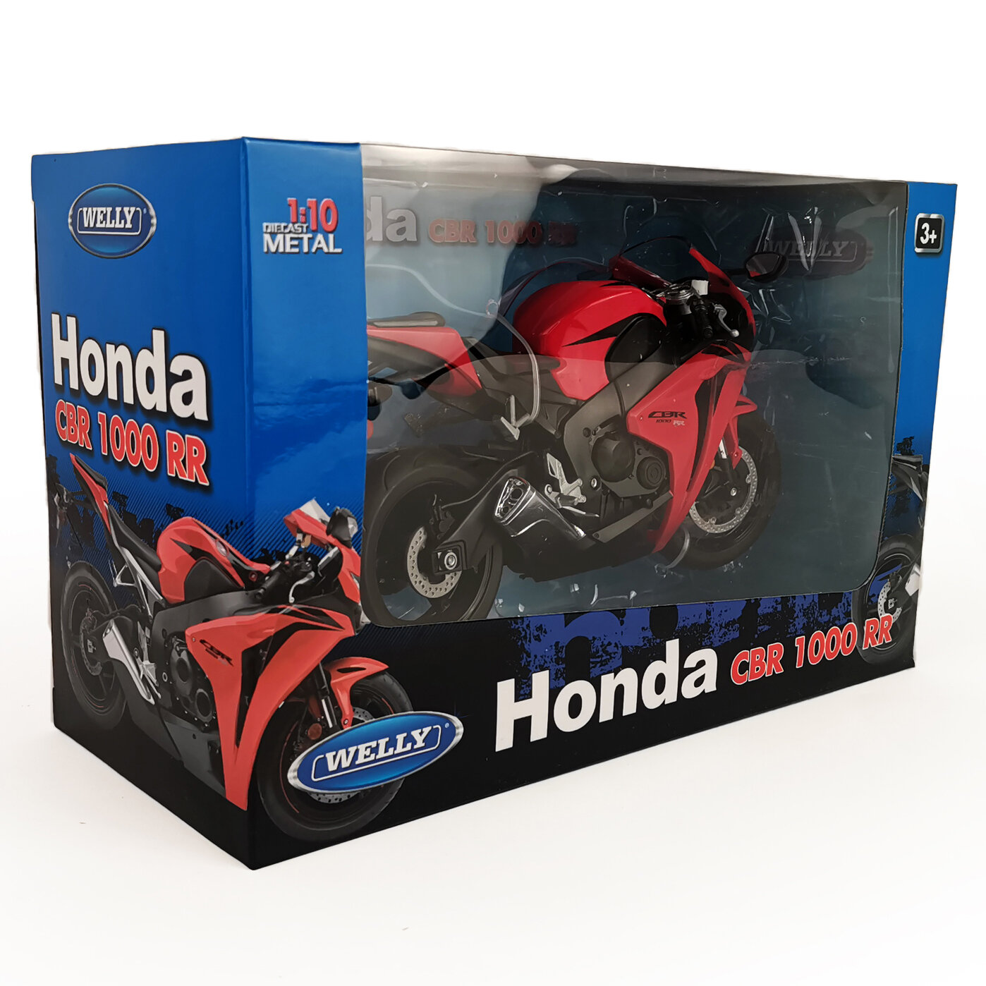 Мотоцикл Welly 1:10 Honda CBR 1000 RR 2009 красный - фото №7