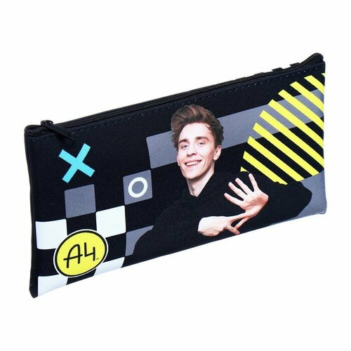 Пенал мягкий 1 отделение 110 х 205 мм плоский Hatber Влад А4 чёрный NPk_63163 407₽