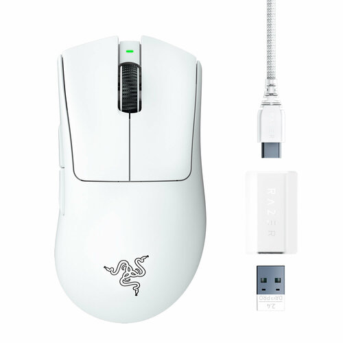 Беспроводная игровая мышь Razer DeathAdder V3 Pro, белая razer razer viper gaming mouse wireless 20k dpi optical sensor lightweight