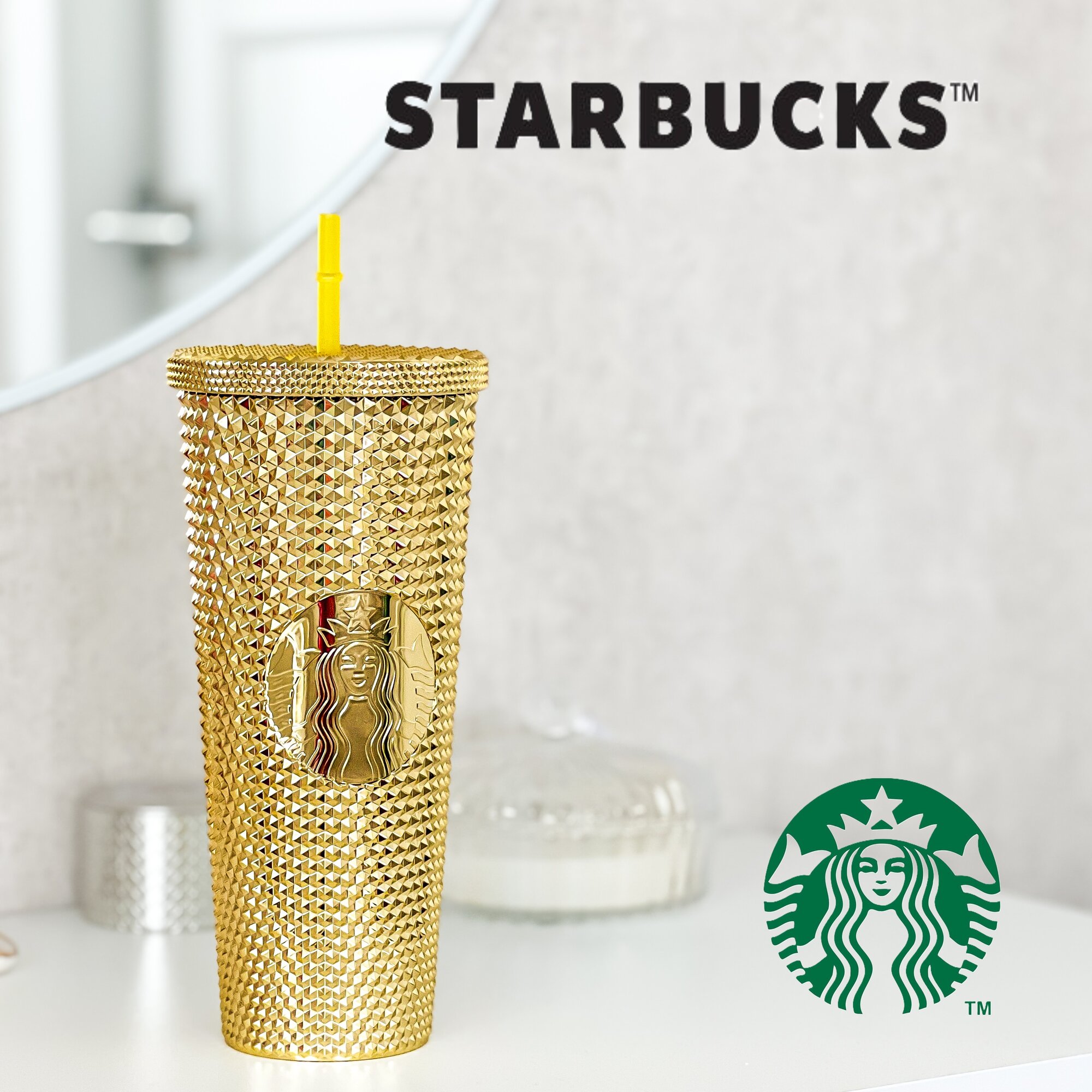 Стакан с трубочкой Starbucks Gold limited edition 710ml