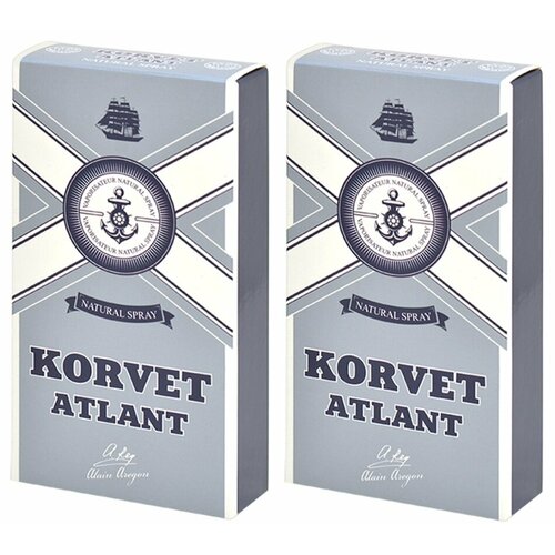 Дезодорант мужской Korvet Atlant, парфюмированный, 100 мл, 2 шт