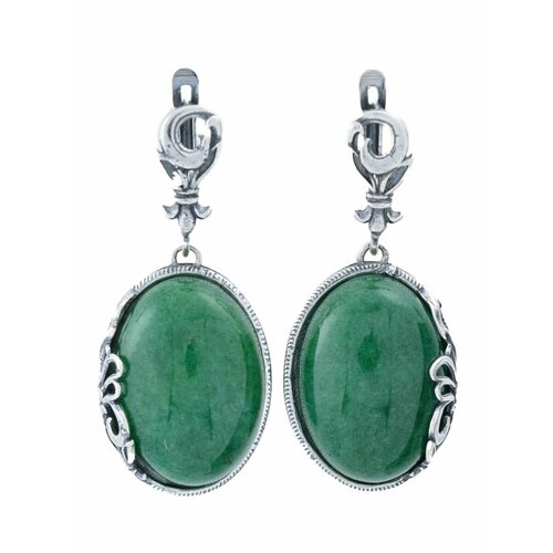 Серьги ФАБРИКА украшений Винтаж Дуо, хризопраз