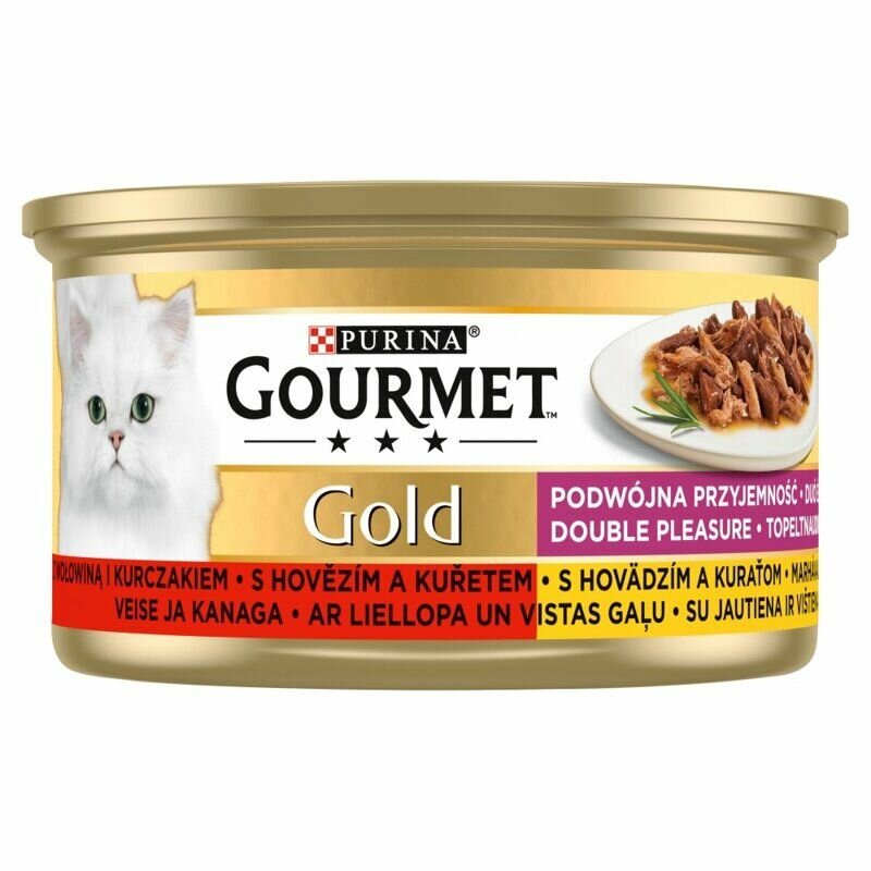 GOURMET Gold Double Pleasure с говядиной и курицей, 85г