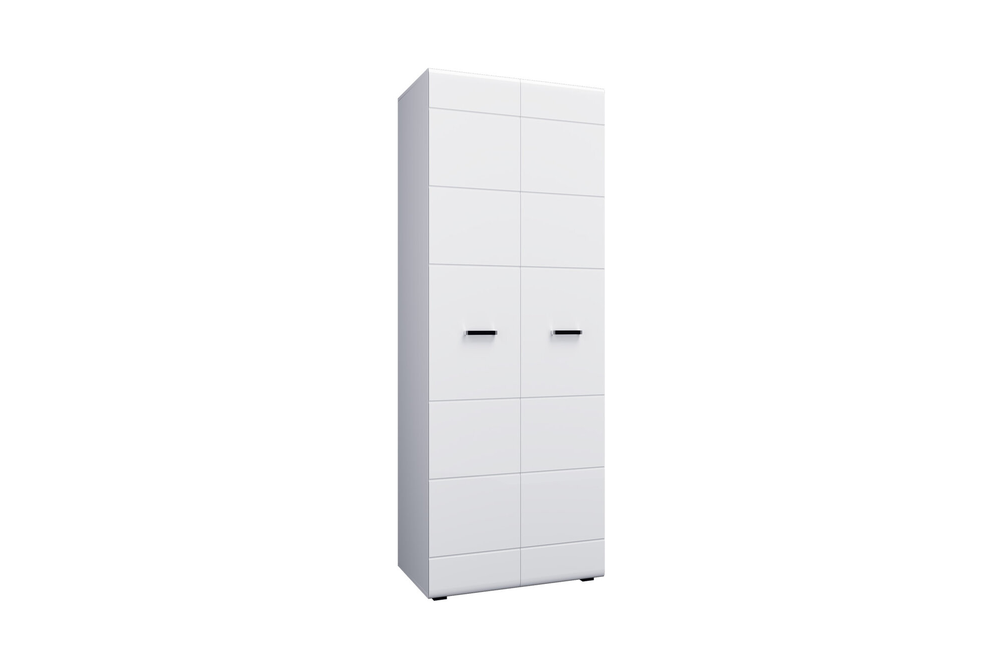 Шкаф для одежды Нонтон Нэнси NEW, 80x52x217 см, 2 полки и 1 штанга, белый / белый глянец