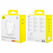 Беспроводное зарядное устройство Baseus Сетевое зарядное устройство Baseus Cube Fast Charger USB + Type-C U+C 20W RU, белый