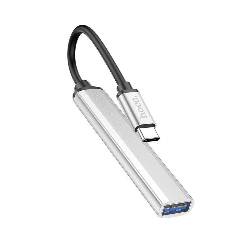 Хаб USB Hoco HB26 3xUSB 2.0/1xUSB 3.0 + кабель Type-C Silver 6931474765475