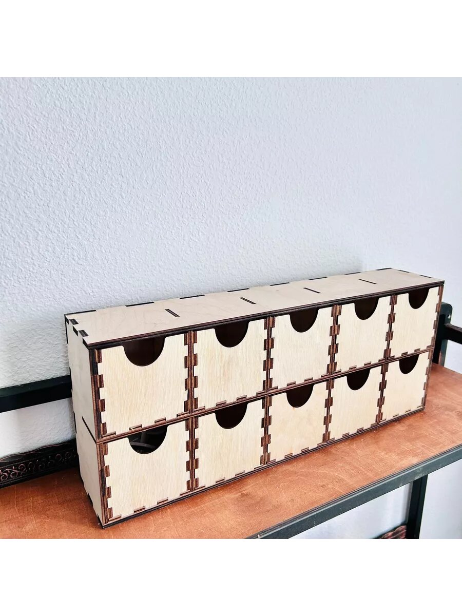 Деревянный настольный мини комод для хранения мелочей — фото 1