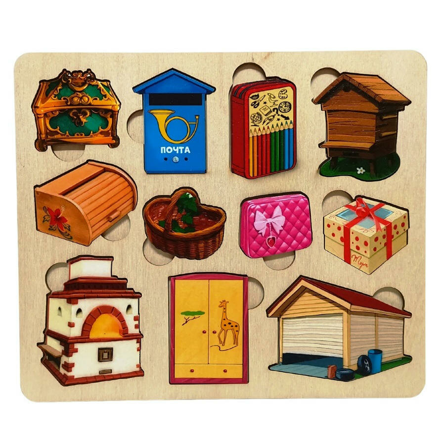 Нескучные Игры Рамка-вкладыш 2 слоя "Что внутри?" арт 8331 /52