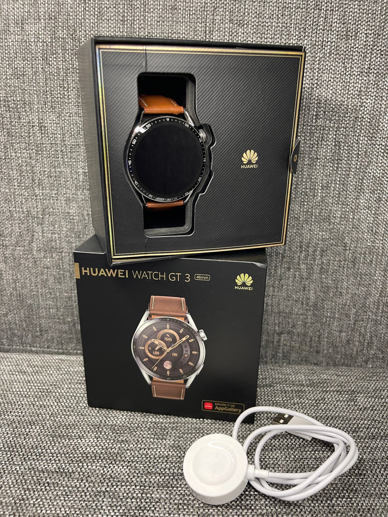 Смарт-часы Huawei Watch GT 3 JPT-B29, нержавеющая сталь коричневый кожаный ремешок