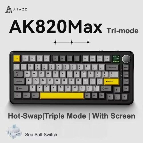Клавиатура Ajazz AK820MAX Механическая с цветным TFT-экраном, BT5.1/2,4G/Type-C