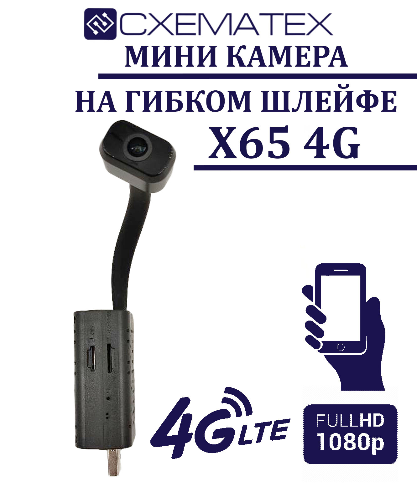 Мини широкоугольная камера на гибком шлейфе X65 4G