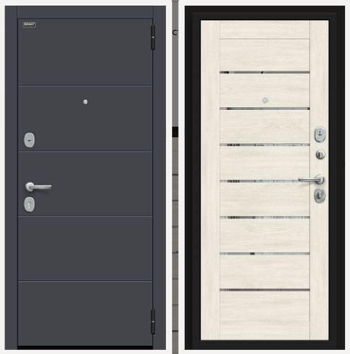 Изображение товара Входная Дверь Bravo Прайд Kale Graphite Pro/Nordic Oak 960x2050мм Правое Открывание / Браво.